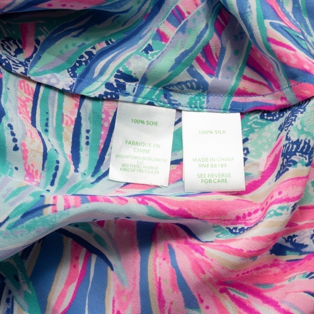 Lilly Pulitzer Elsa Silk Top Lilac‎ Thistle XS - Picture 12 of 13